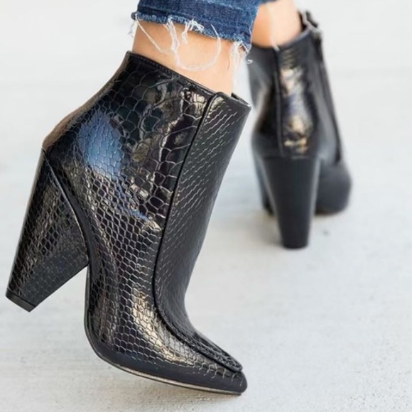cone heel booties